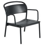 Outdoor lounge chairs, Linear Steel lounge armchair, black, Black