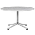 Tables basses, Table basse Lunar, 70 cm, aluminium - marbre blanc, Blanc