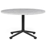 Coffee tables, Lunar coffee table, 70 cm, black aluminium - white marble, White