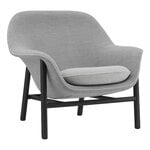Armchairs & lounge chairs, Drape lounge chair, low, Remix 113 - Hallingdal 100 - black oak, Grey