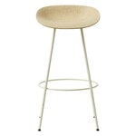 Tabourets et chaises de bar, Tabouret de bar Mat, 75 cm, acier crème - chanvre, Blanc