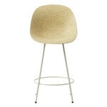 Tabourets et chaises de bar, Chaise de bar Mat, 65 cm, acier crème - chanvre, Blanc