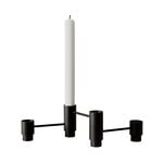 Candleholders, Structure candleholder, 3 pcs, black, Black
