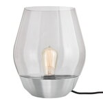 Bowl table lamp, steel - light smoked glass