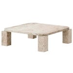 Coffee tables, Atlas coffee table, 82 x 82 cm, unfilled travertine, Beige