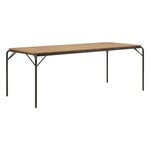 Tables de jardin, Table Vig, 90 x 200 cm, bois de robinier - vert foncé, Naturel
