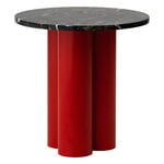 Normann Copenhagen Table Dit, rouge vif - marbre Portoro Gold