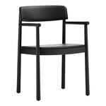 Ruokapöydän tuolit, Timb tuoli käsinojilla, musta - Ultra nahka musta, Musta