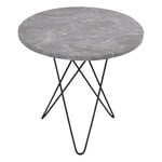 Sohvapöydät, Tall Mini O pöytä, musta - harmaa marmori, Harmaa