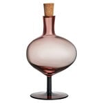 Prydnadsföremål i glas, Bod flaska, 230 mm, vinröd - kork, Röd