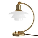 Lighting, PH 2/2 Luna table lamp, brass - shiny opal, White