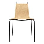 Dining chairs, PK1 chair, black steel - natural paper cord, Black