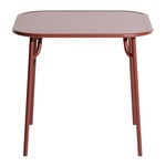 Patio tables, Week-end table, 85 x 85 cm, brown red, Brown