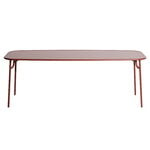 Patio tables, Week-end table, 85 x 220 cm, brown red, Brown