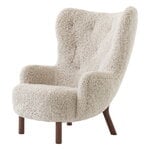 Armchairs & lounge chairs, Petra VB3 lounge chair, Moonlight sheepskin - oiled walnut, White