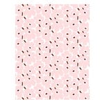 Marimekko Mini Unikko cotton fabric, white - pink - brown red