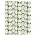 Marimekko Pieni Unikko cotton fabric, dark green - off-white - pink - brown red