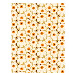 Marimekko Tessuto in cotone Pieni Unikko, caramello - crema - arancione