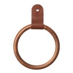 Q4 Allé scarf ring, walnut - brown leather