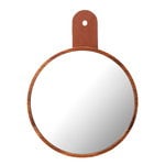 FDB Møbler Q5 Allé mirror, walnut - brown leather