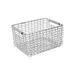 Storage baskets, Rectangular 15 wire basket, galvanized, Silver