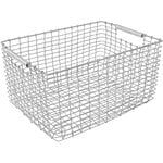 Storage baskets, Rectangular 23 wire basket, galvanized, Silver