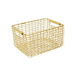Metal baskets, Rectangular 15 wire basket, brass, Gold