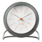 Table clocks, AJ Bankers table clock with alarm, dark grey, Gray