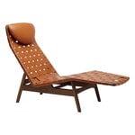 Armchairs & lounge chairs, AV Egoist chaise longue w/ cushion,  smoked oak - brandy leather, Brown