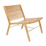 Outdoor lounge chairs, RIB lounge chair, teak - stainless steel, Natural