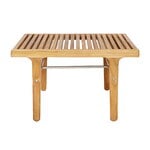 Patio tables, RIB lounge table, 60 x 60 cm, teak - stainless steel, Natural
