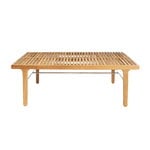 Tables de jardin, Table de salon RIB, 110 x 60 cm, teck - acier inoxydable, Naturel