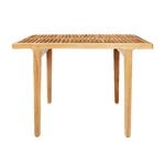Patio tables, RIB dining table, 100 x 100 cm, teak - stainless steel, Natural