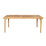 Patio tables, RIB dining table, 140 x 70 cm, teak - stainless steel, Natural