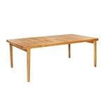 Trädgårdsbord, RIB matbord, 180 x 100 cm, teak - rostfritt stål, Naturfärgad