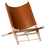 Armchairs & lounge chairs, OGK safari chair, beech - cognac leather, Brown
