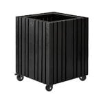 Squarely Copenhagen GrowBIG planter, black ash - black wheels