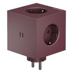 Avolt Square 2 USB-C wall socket extender, mulberry red, Avolt x Bauhaus-Archiv