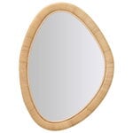 Miroirs muraux, Miroir Malou, 70 x 55 cm, rotin naturel, Naturel