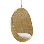 Armchairs & lounge chairs, Hanging Egg Exterior chair, natural - white cushion, White