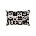 Decorative cushions, Kaukana kotoa cushion cover, 40 x 60 cm, beige - black, Beige