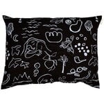 Decorative cushions, Onnenmaa cushion cover, 60 x 80 cm, black - white, Black