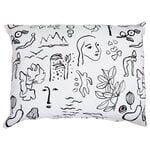 Decorative cushions, Onnenmaa cushion cover, 60 x 80 cm, white - black, White