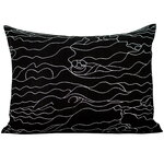 Decorative cushions, Rakkauden meri cushion cover, 60 x 80 cm, black - white, White