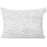 Decorative cushions, Rakkauden meri cushion cover, 60 x 80 cm, white - black, White