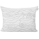 Saana ja Olli Rakkauden meri cushion cover, 60 x 80 cm, white - black