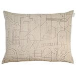 Decorative cushions, Unien talo cushion cover, 60 x 80 cm, beige - black, Beige