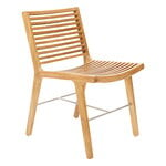 Patio chairs, RIB dining chair, teak - stainless steel, Natural