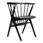 Dining chairs, No 8 chair, black beech - black leather, Black