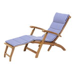 Coussins et plaids, Barriere deck chair cushion, sea blue stripe, Blanc